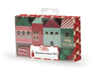 GRAINE CREATIVE Zawieszki Bożonarodzeniowe Domki 8 szt.