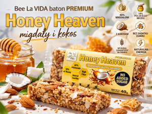 Bee La VIDA baton PREMIUM Honey Heaven migdały i kokos 40g