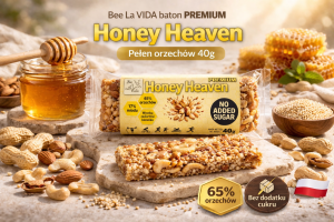 Bee La VIDA baton PREMIUM Honey Heaven pełen orzechów 40g