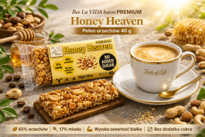 Bee La VIDA baton PREMIUM Honey Heaven pełen orzechów 40g