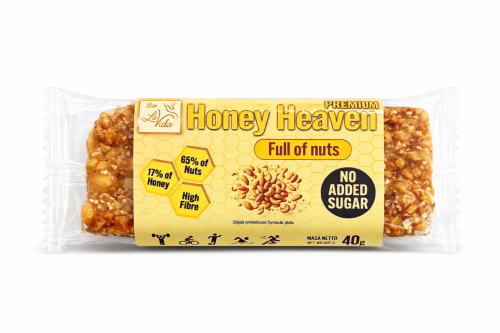 Bee La VIDA baton PREMIUM Honey Heaven pełen orzechów 40g