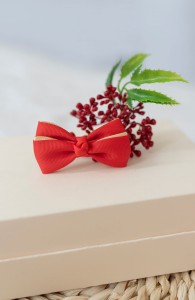 Spinka kokardka red gold