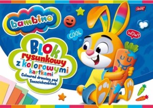 BAMBINO Blok rysunkowy z kolorowymi kartkami A4, 16 kartek