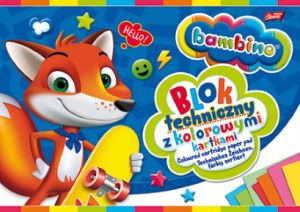 BAMBINO Blok techniczny z kolorowymi kartkami A4, 10 kartek
