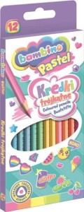 BAMBINO Kredki szkolne trójkątne PASTEL 12 kol. 
