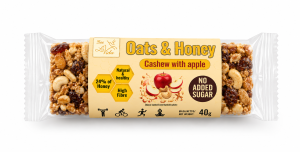 Bee La VIDA zdrowy baton Oats & Honey jabłko i orzechy nerkowca 40g bez dodatku cukru