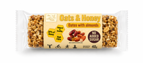Bee La VIDA zdrowy baton Oats & Honey daktyle i miód 40g bez dodatku cukru