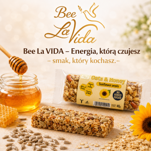 Bee La VIDA zdrowy baton Oats & Honey słonecznik 40g bez dodatku cukru