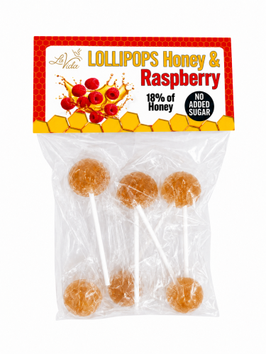 Bee La VIDA lizaki miodowe Honey & Raspberry 60g bez dodatku cukru