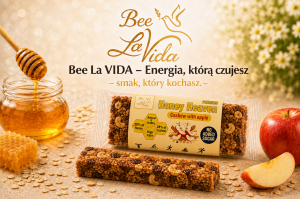 Bee La VIDA zdrowy baton Oats &amp; Honey jabłko i orzechy nerkowca 40g bez dodatku cukru