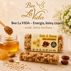 Bee La VIDA zdrowy baton Oats & Honey daktyle i miód 40g bez dodatku cukru