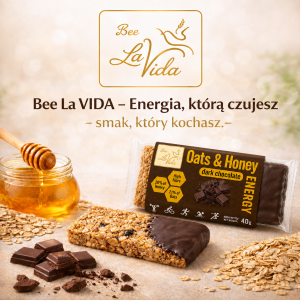 Bee La VIDA zdrowy baton Oats & Honey gorzka czekolada 40g