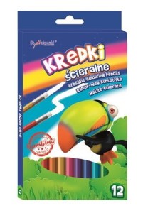 BAMBINO Kredki szkolne ścieralne 12 kolorów